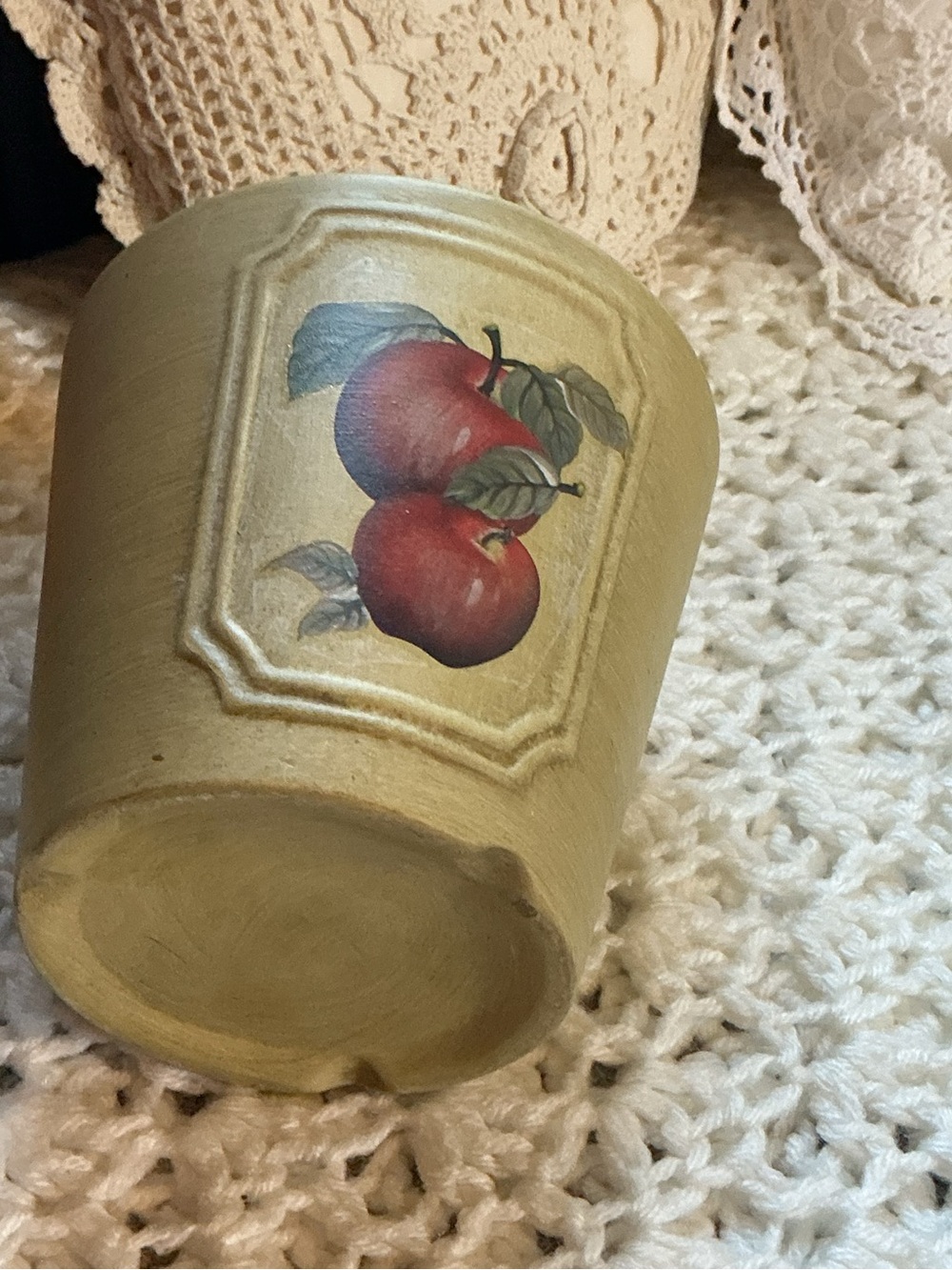Hand-Painted Red Apple Decorative Planter - Picture 5 of 5